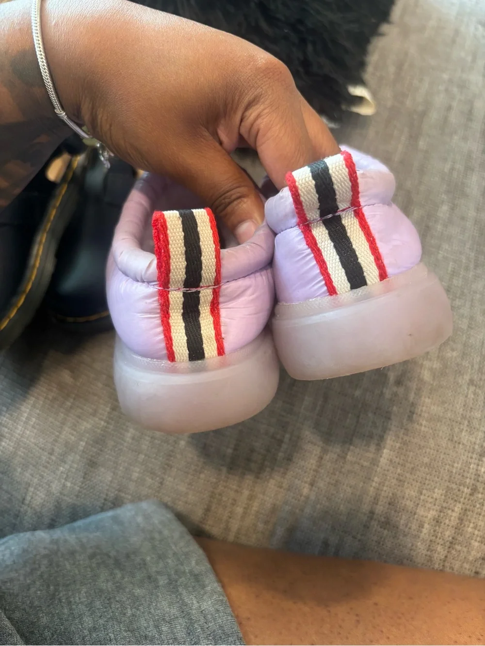 Hunter Kids' Lavender Quilted Slip-On Mules